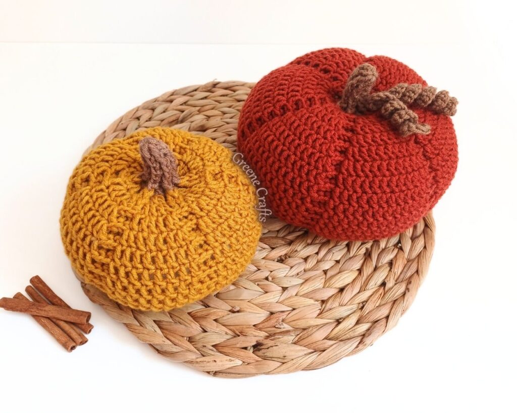 Rustic Fall Pumpkins in 2 Sizes - Crochet Pattern (No Sew)