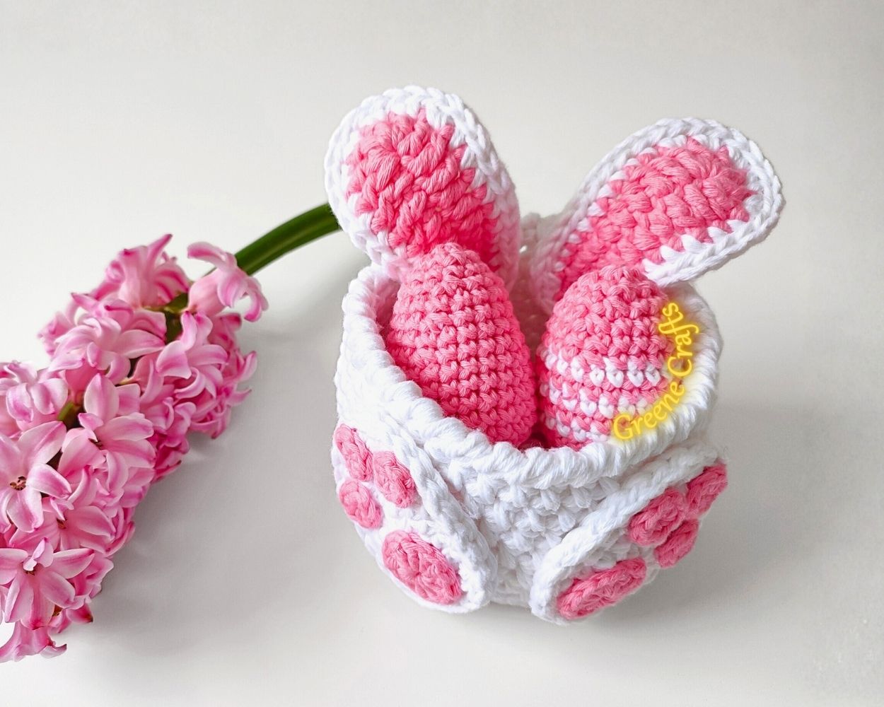 Easter Bunny Basket and Eggs - Crochet Pattern