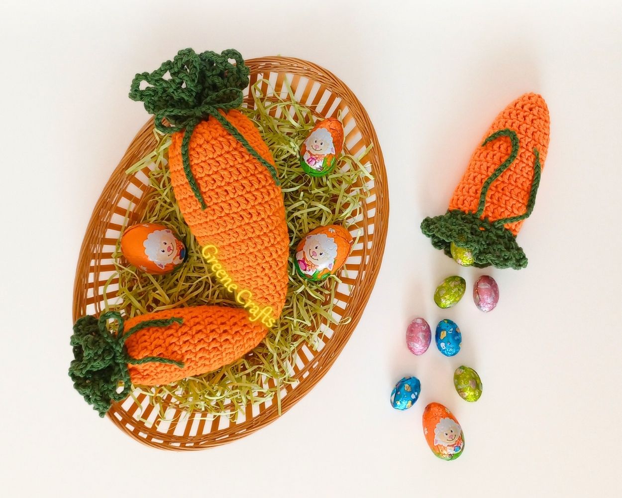 Carrot Treat Bag for Easter - Crochet Pattern