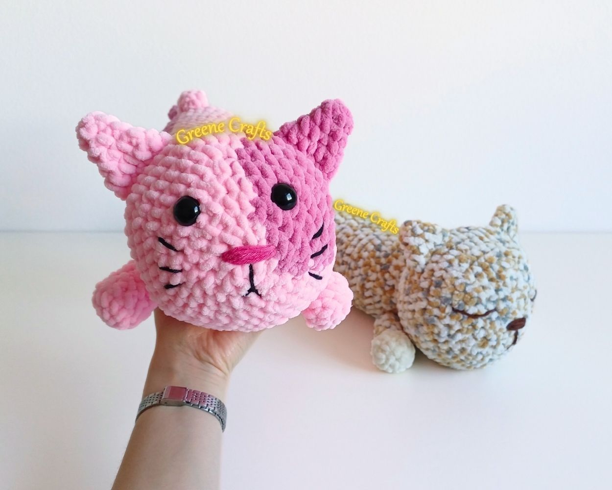 Long Cat Plush Toy - Crochet Pattern in 2 Versions (No Sew)