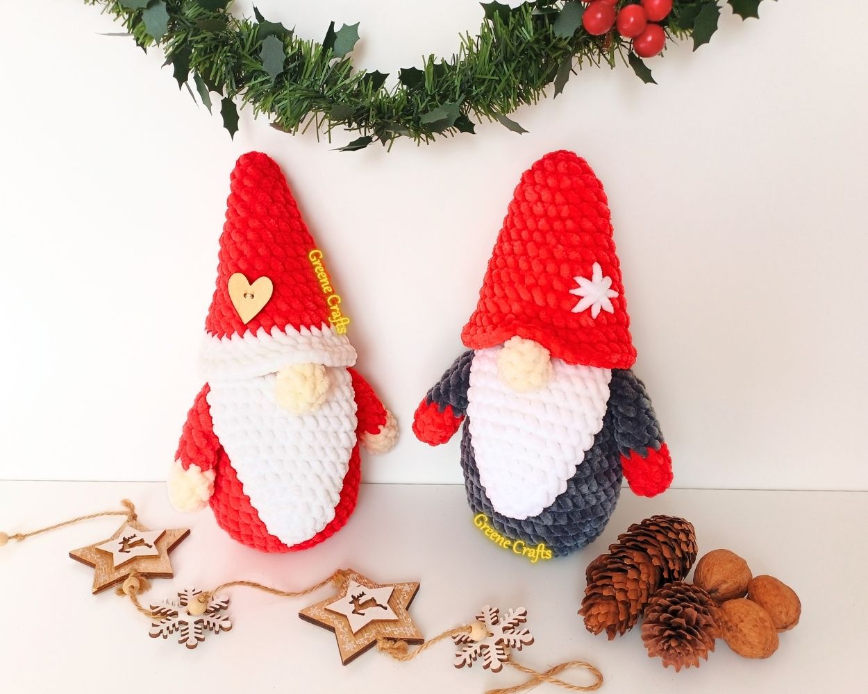 Christmas Gnome Plush Toy - No Sew Crochet Pattern