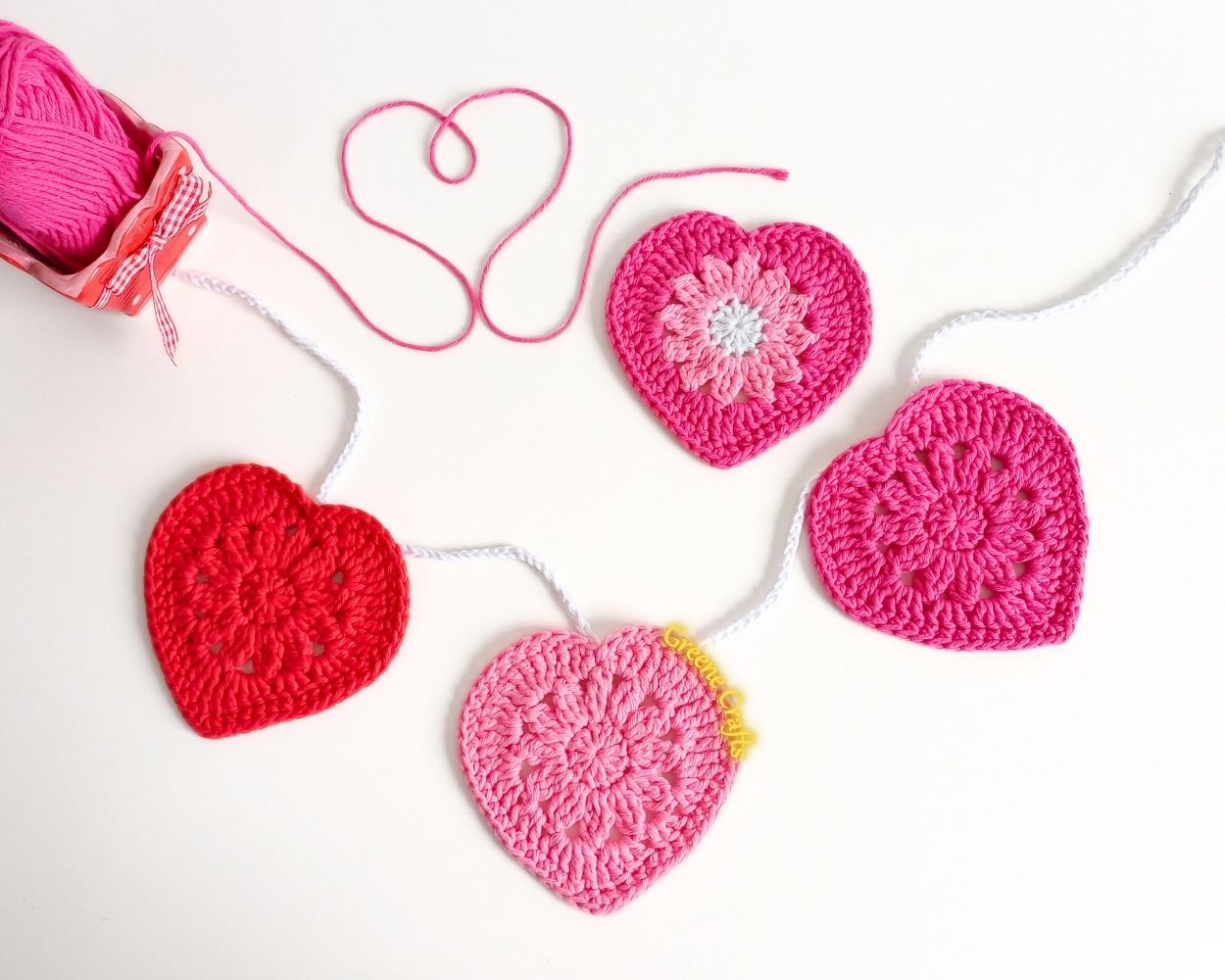 Floral Heart Garland - Crochet Pattern for Valentine’s Day