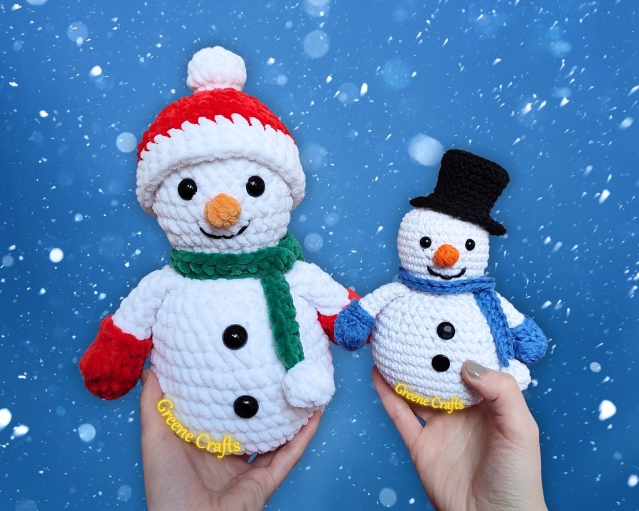 Frosty Frank, the Snowman - Crochet Pattern in 3 Versions (No Sew)