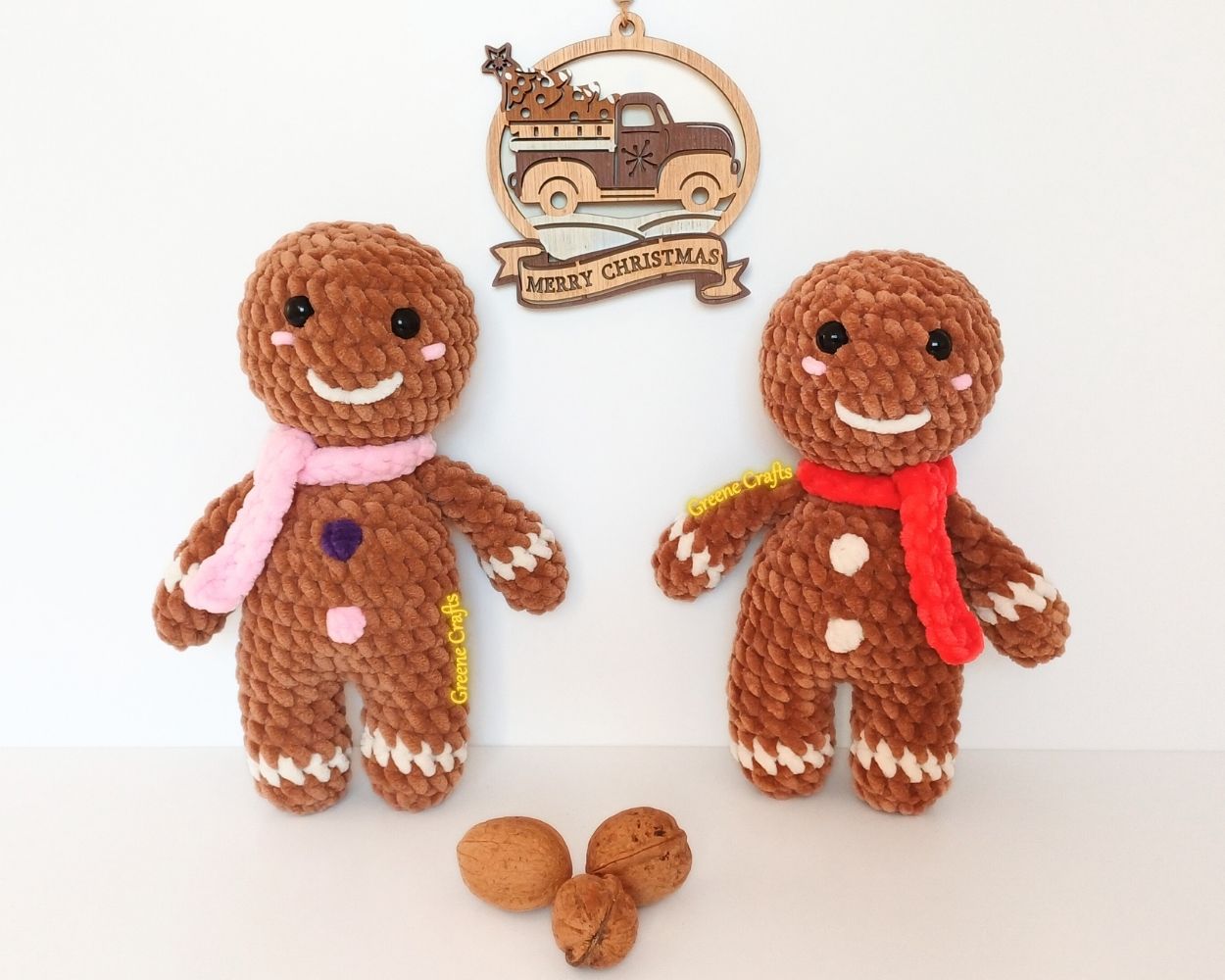 Gingerbread Man Plush Toy - Christmas Crochet Pattern (No Sew)