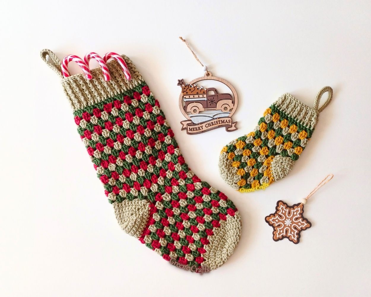 Granny Stitch Christmas Stocking - Crochet Pattern in 2 Sizes