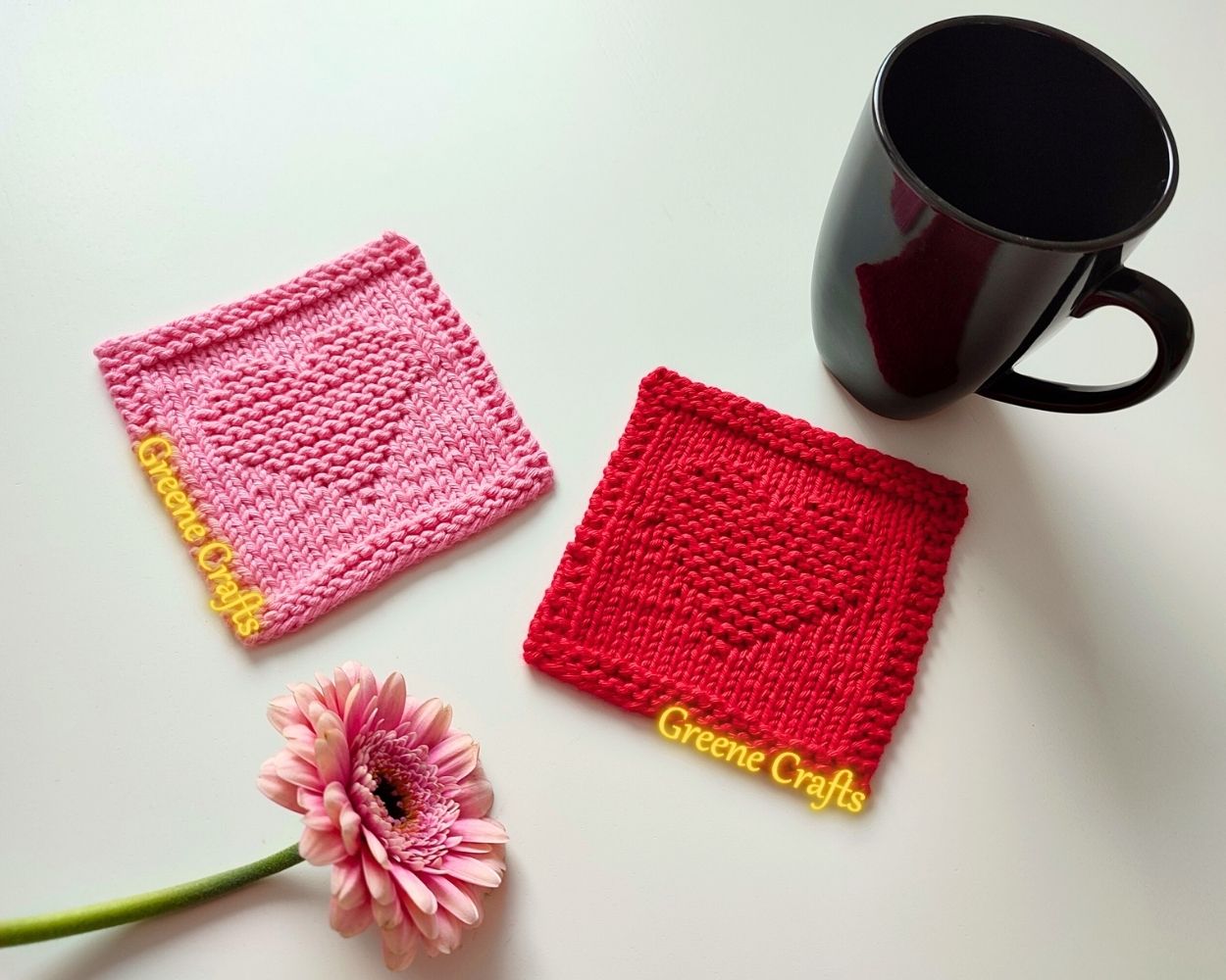 Heart Coaster - Knitting Pattern for Beginners