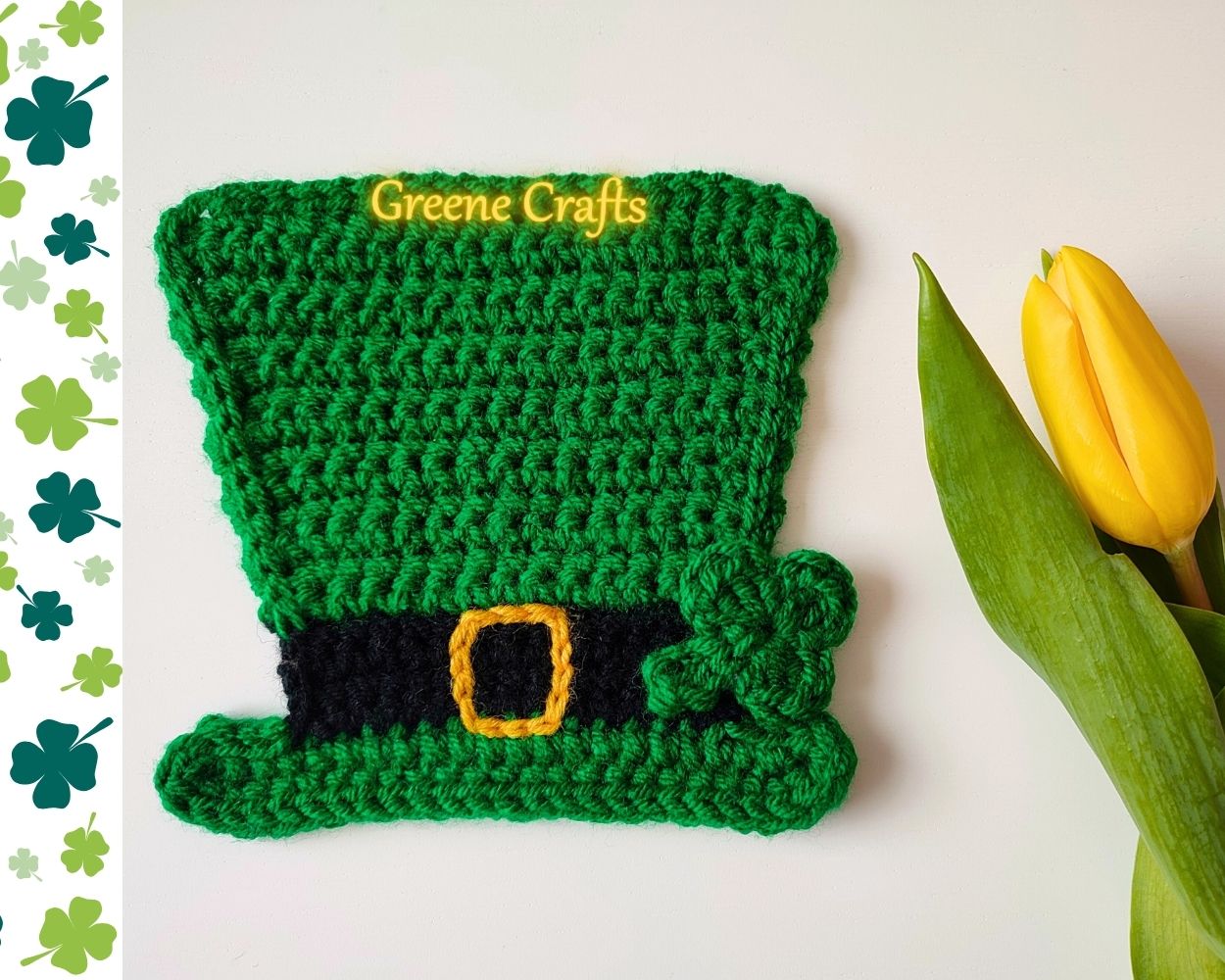 Leprechaun Hat Coaster - Crochet Pattern for St. Patrick's Day