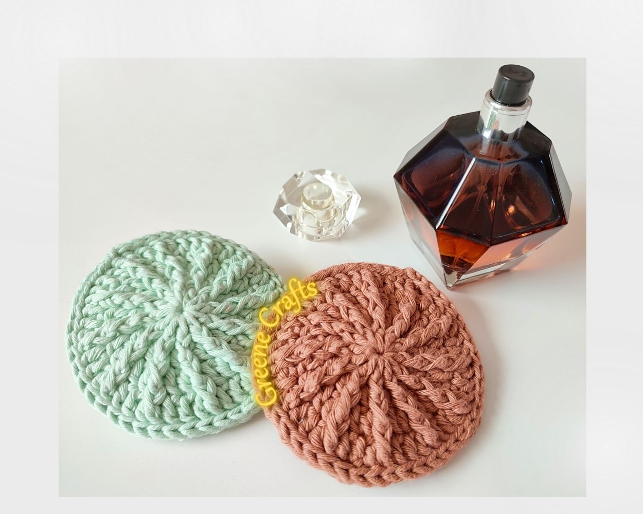 Crochet Pattern: Mint and Choco Spa Set - Face Scrubbies, Bath Pouf, Soap Saver, Washcloth - Image 3