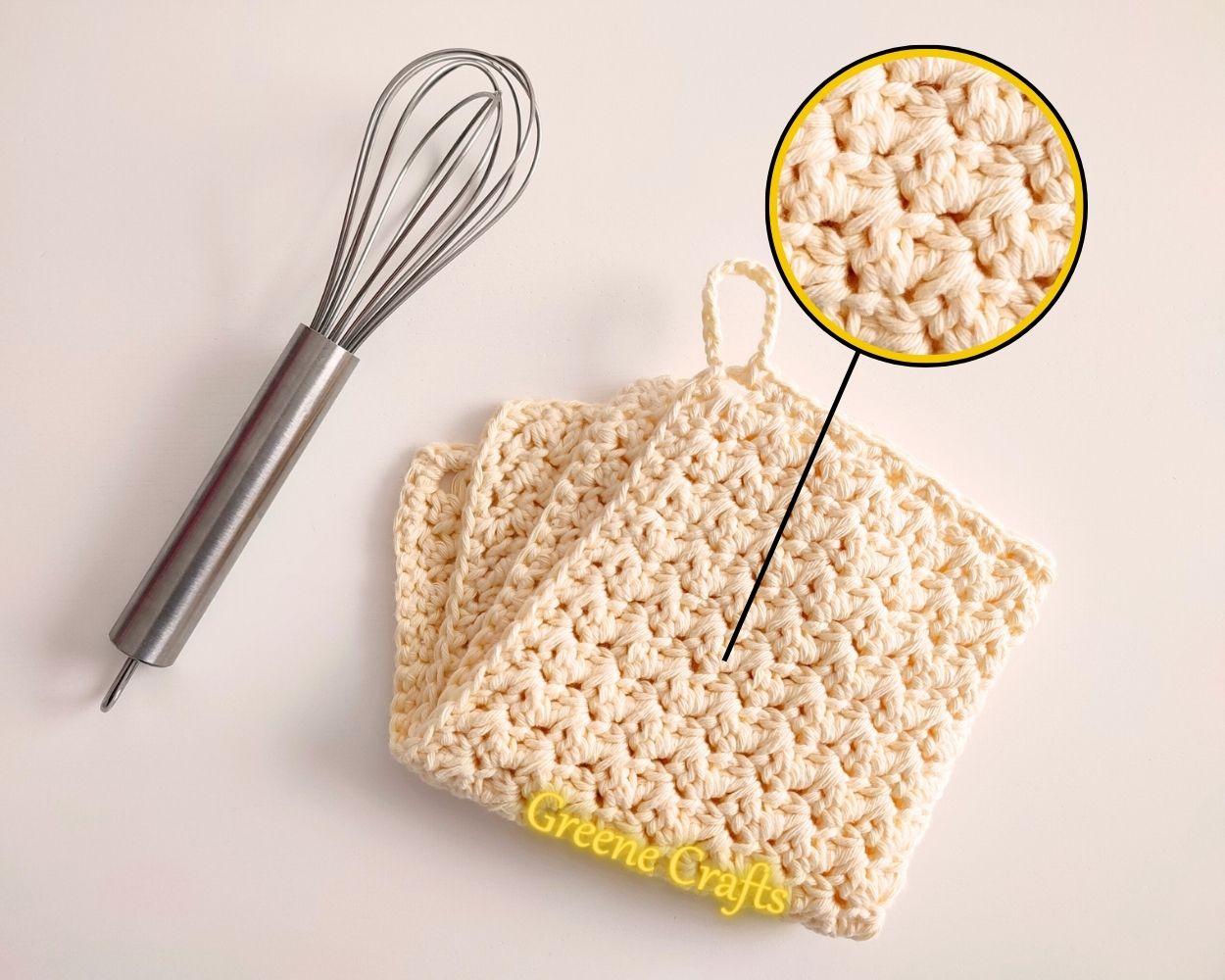 "Beachfront" Textured Washcloth or Dishcloth - Crochet Pattern