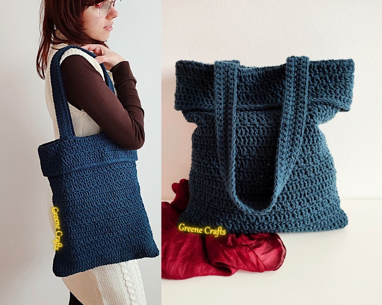 Petrol Blue Market Bag Crochet Pattern