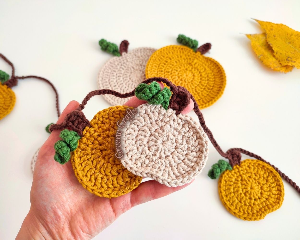Pumpkin Coaster and Pumpkin Garland - Crochet Pattern - Image 3