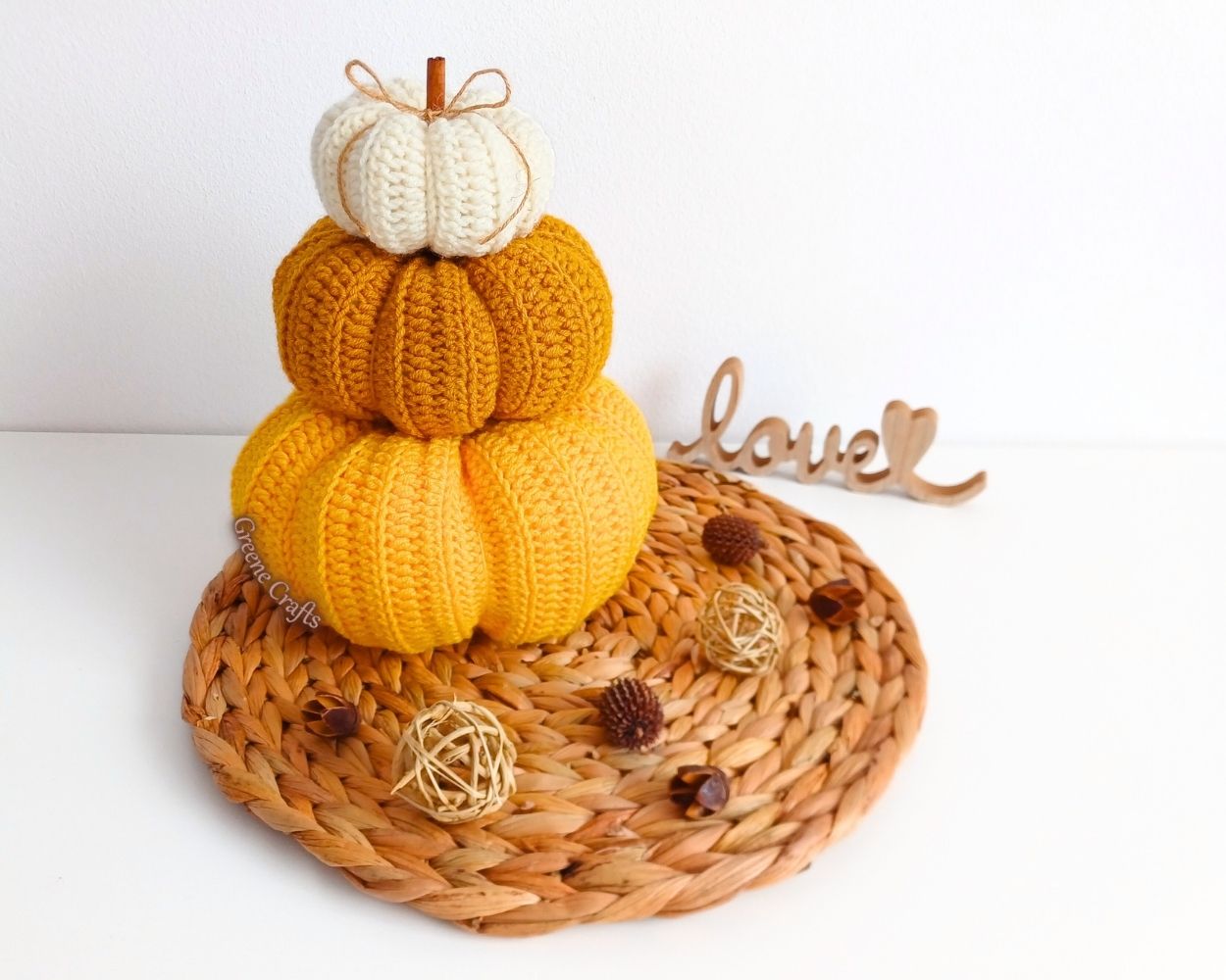Rustic Pumpkin Centerpiece for Fall - Crochet Pattern