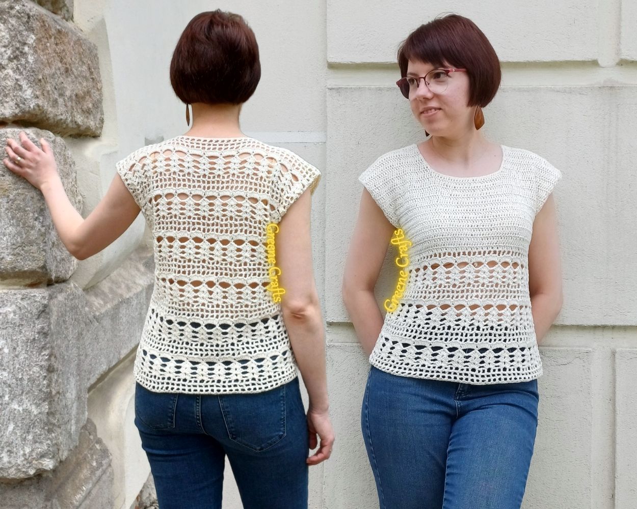 "Summer Breeze" - Women's Lace Top Crochet Pattern, Sizes XS-3XL