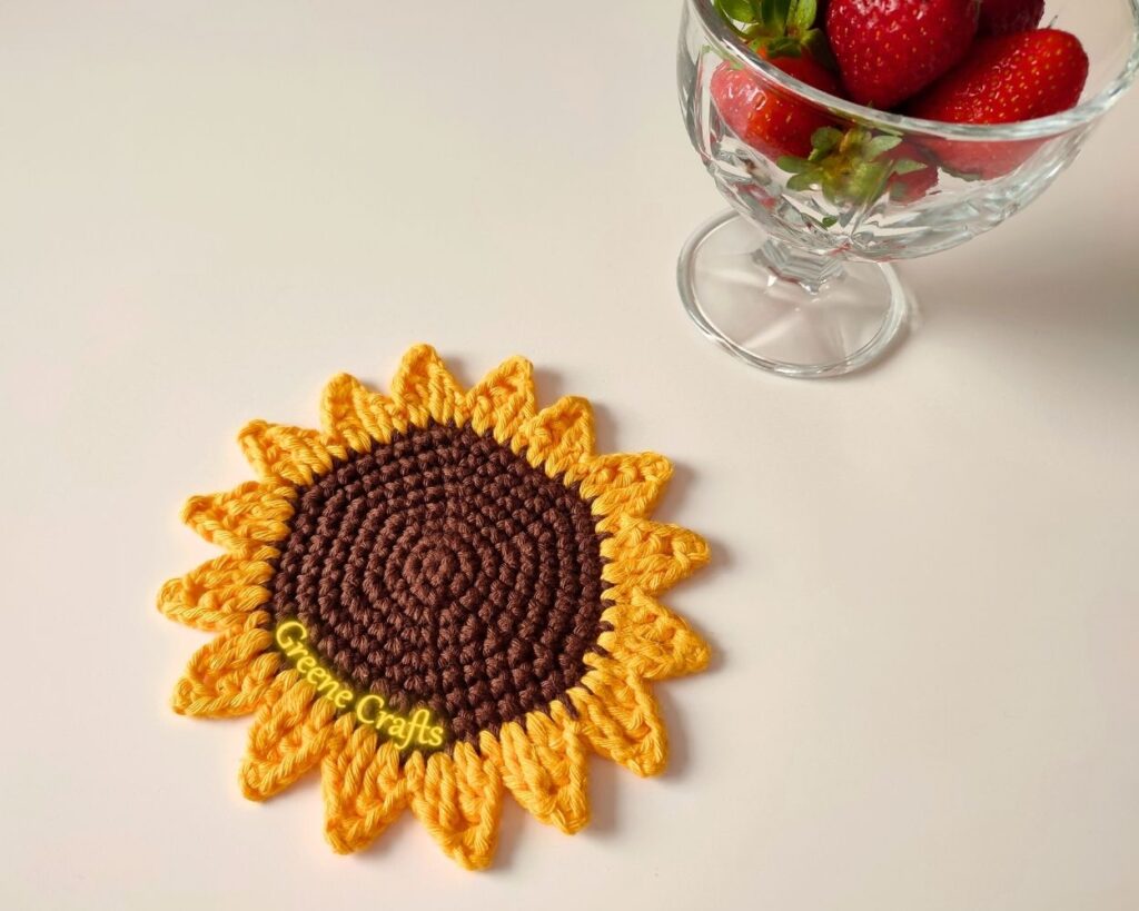 Sunflower Coaster Crochet Pattern