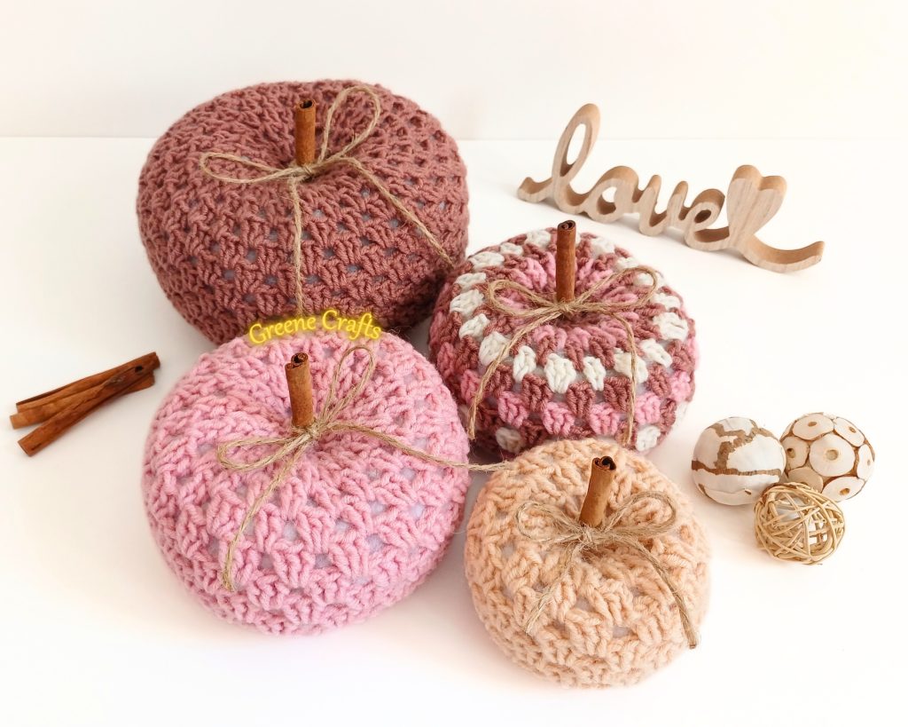 Granny Stitch Pumpkins - Crochet Pattern in 3 Sizes, 2 Versions (No Sew)