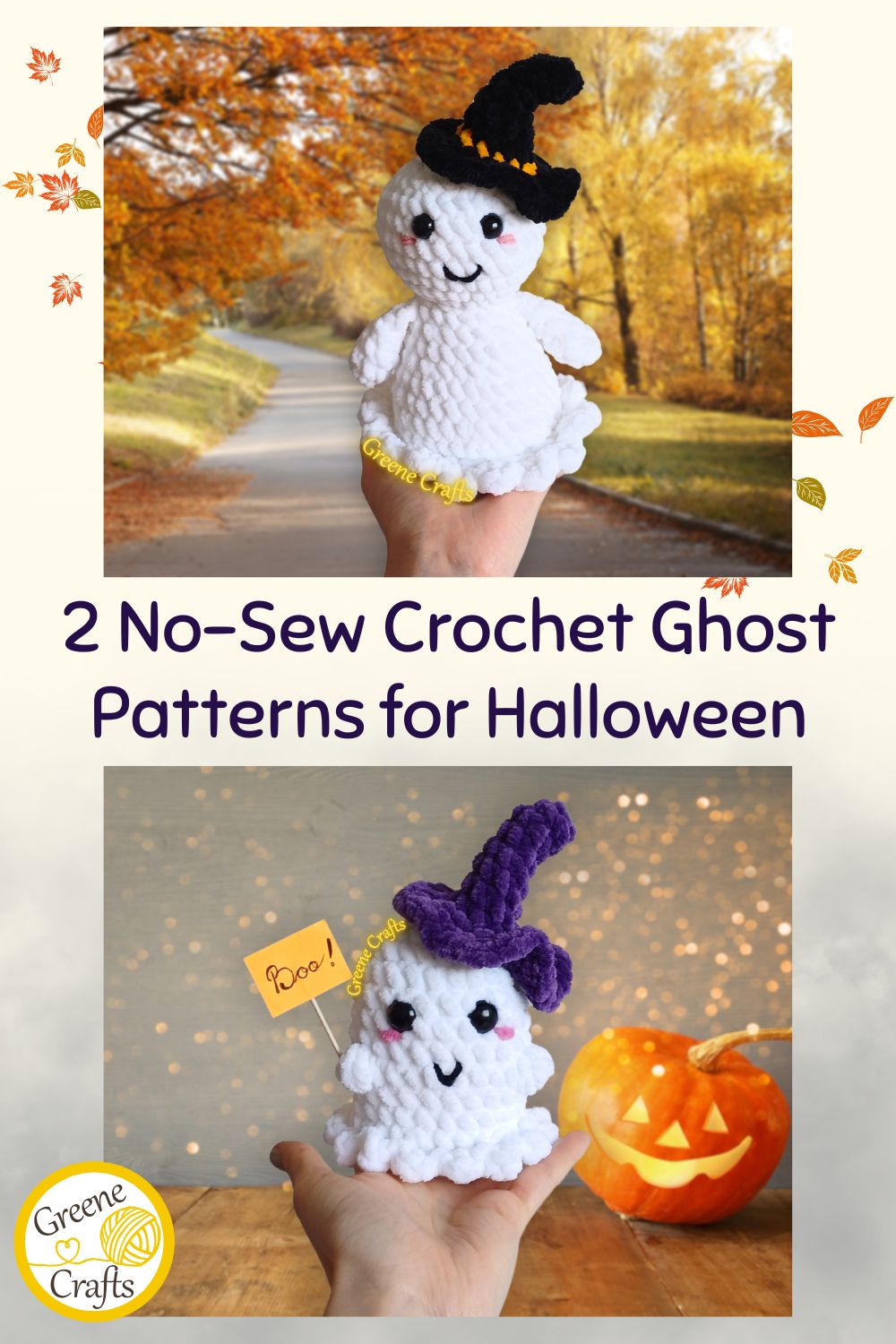 No Sew Crochet Ghosts for Halloween
