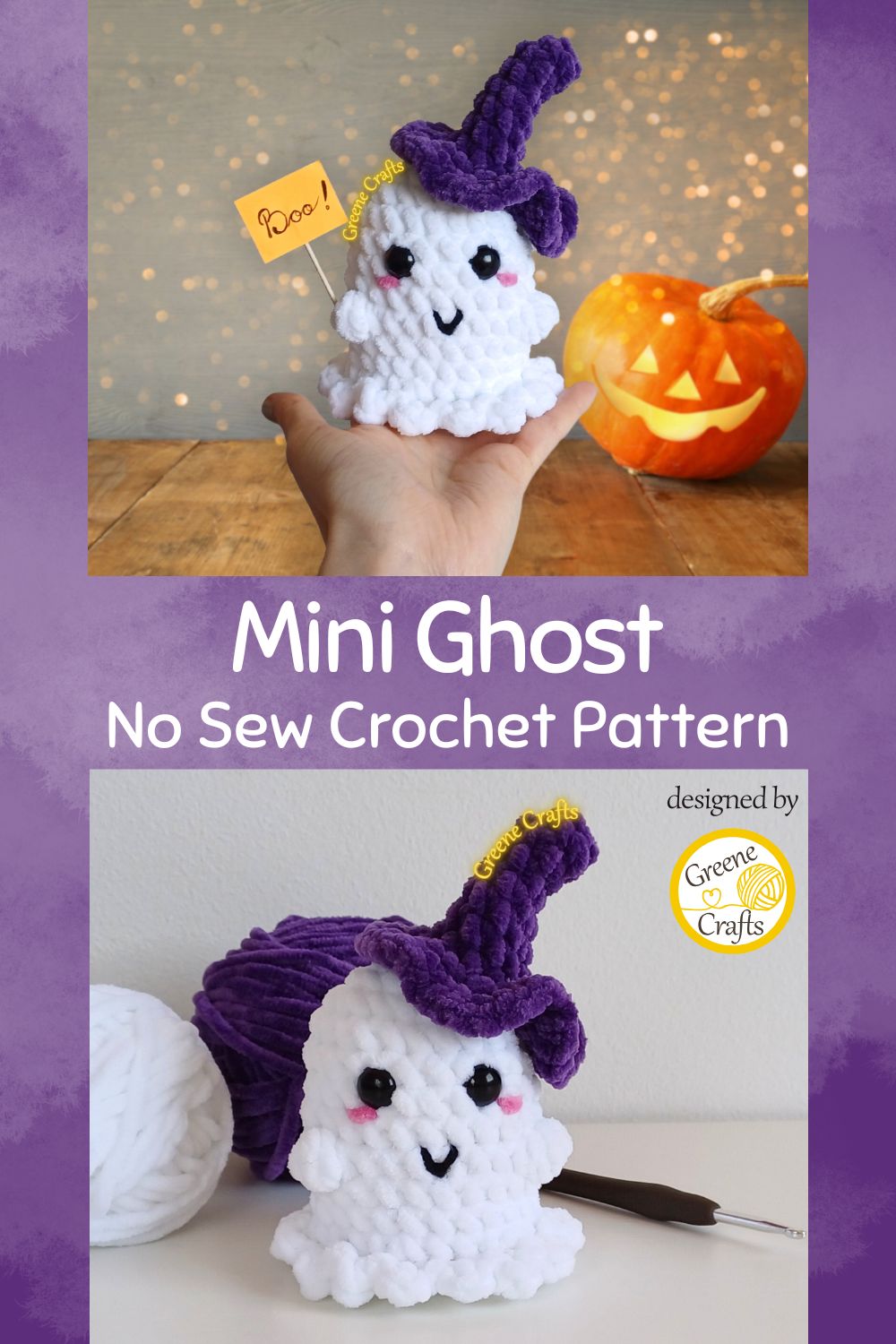 No Sew Mini Ghost Plush Toy or Hallloween Decor
