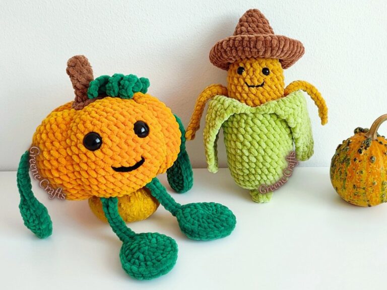 2 Crochet Plush Toy Patterns for Fall: Mr. Tendrils and Carlos
